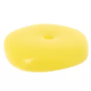 Perles rondelles irrégulières 13 mm en résine opaque - Jaune soleil x6