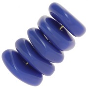 Perles rondelles irrégulières 13 mm en résine opaque - Bleu dur x6|raw }}