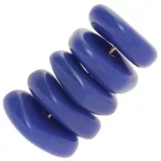 Perles rondelles irrégulières 13 mm en résine opaque - Bleu dur x6
