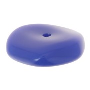Perles rondelles irrégulières 13 mm en résine opaque - Bleu dur x6