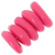 Perles rondelles irrégulières 13 mm en résine opaque - Rose bonbon x6|raw }}
