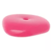 Perles rondelles irrégulières 13 mm en résine opaque - Rose bonbon x6