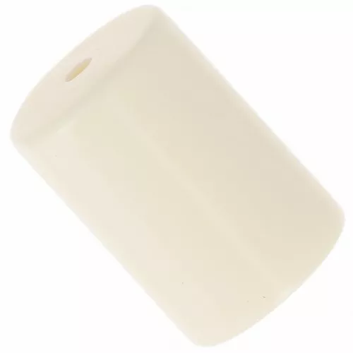 Perles tube cylindrique 13x9 mm en résine opaque - Ecru x6