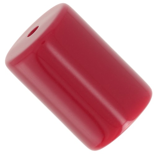 Perles tube cylindrique 13x9 mm en résine opaque - Rouge carmin x6
