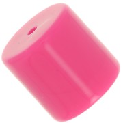 Perle tube cylindrique en résine opaque 14 mm - Rose bonbon x1|raw }}