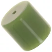 Perle tube cylindrique 14 mm en résine opaque - Kaki x1