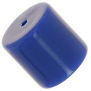 Perle tube cylindrique en résine opaque 14 mm - Bleu dur x1|raw }}