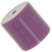 Perle tube cylindrique 14 mm en résine opaque - Mauve foncé x1