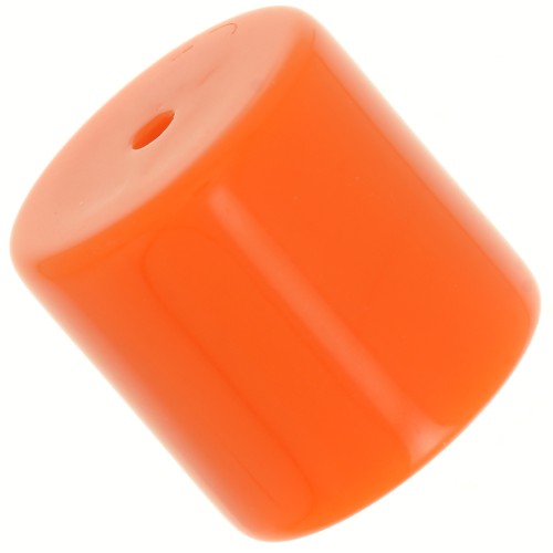 Perle tube cylindrique en résine opaque 14 mm - Orange x1