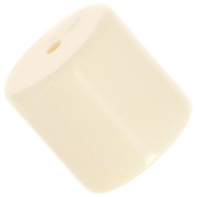 Perle tube cylindrique en résine opaque 14 mm - Ecru x1|raw }}