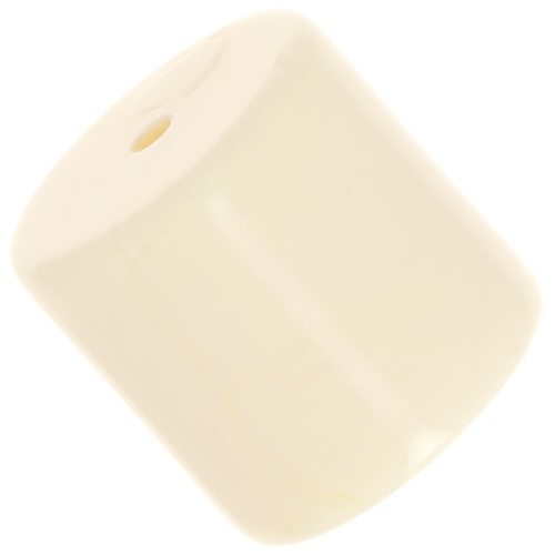 Perle tube cylindrique 14 mm en résine opaque - Ecru x1
