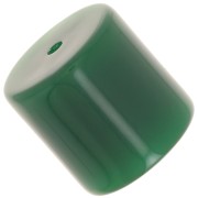 Perle tube cylindrique 14 mm en résine opaque - Vert emeraude x1