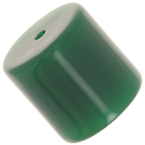 Perle tube cylindrique 14 mm en résine opaque - Vert emeraude x1