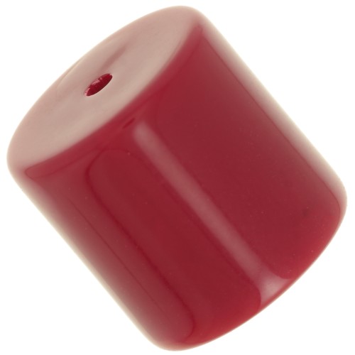 Perle tube cylindrique 14 mm en résine opaque - Rouge carmin x1