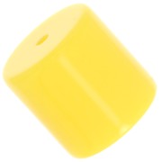 Perle tube cylindrique 14 mm en résine opaque - Jaune soleil x1