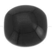 Perles plates - carré arrondi - en résine opaque 16 mm - Noir x5