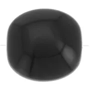 Perles plates - carré arrondi - en résine opaque 16 mm - Noir x5