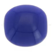 Perles plates - carré arrondi - en résine opaque 16 mm - Bleu dur x5