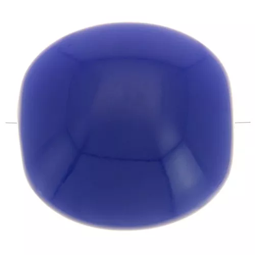 Perles plates - carré arrondi - en résine opaque 16 mm - Bleu dur x5