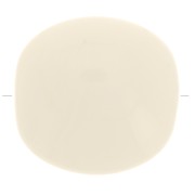 Perles plates - carré arrondi - en résine opaque 16 mm - Ecru x5