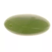 Perles plates - carré arrondi - en résine opaque 16 mm - Kaki x5