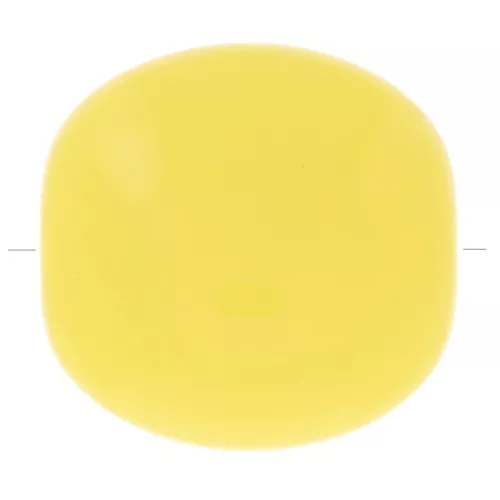Perles plates - carré arrondi - en résine opaque 16 mm - Jaune soleil x5
