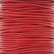 Rouge - Cordon cuir européen 2 mm - Rouge x1m Cordon cuir européen 2 mm - Rouge x1m
