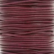 Rouge - Cordon cuir européen 2 mm - Bordeaux x1m Cordon cuir européen 2 mm - Bordeaux x1m
