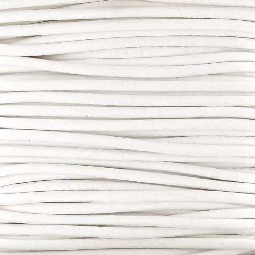 Cordon cuir européen 2 mm - Blanc x1m