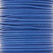 Bleu - Cordon cuir européen 2 mm - Bleu dur x1m Cordon cuir européen 2 mm - Bleu dur x1m