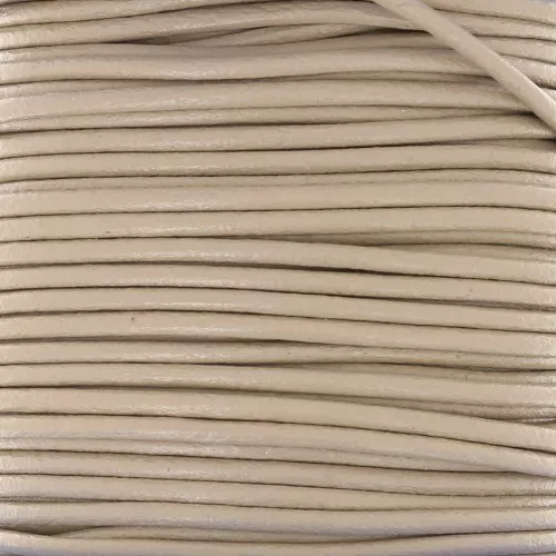 Cordon cuir européen 2 mm - Beige x1m