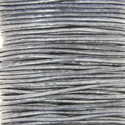 Cordon cuir européen 2 mm - Argenté x1m