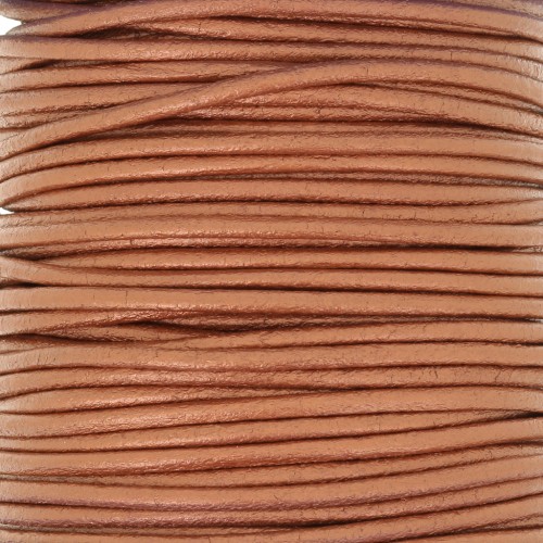 Cordon cuir européen 2 mm - Cuivré x1m