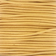 Cordon cuir européen 2 mm - Doré x1m