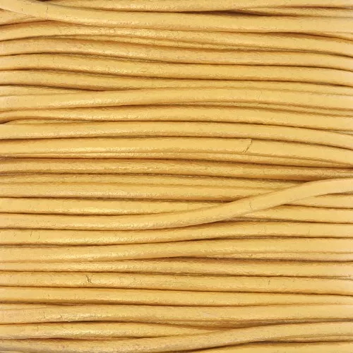 Cordon cuir européen 2 mm - Doré x1m