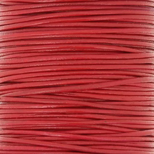 Cordon en cuir européen 1 mm - Rouge x1m