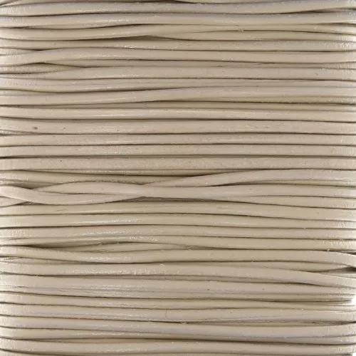 Cordon en cuir européen 1 mm - Beige x1m