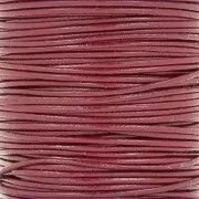 Cordon en cuir européen 1 mm - Bordeaux x1m
