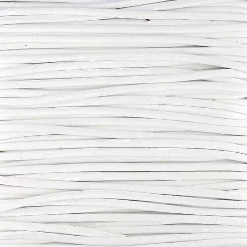 Cordon en cuir européen 1 mm - Blanc x1m