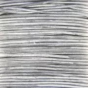 Cordon en cuir européen 1 mm - Argenté x1m