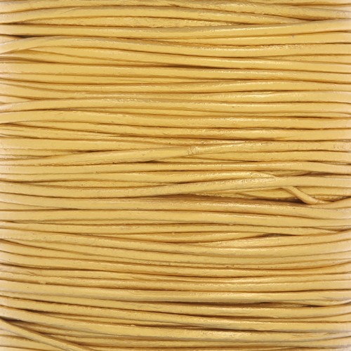 Cordon en cuir européen 1 mm - Doré x1m