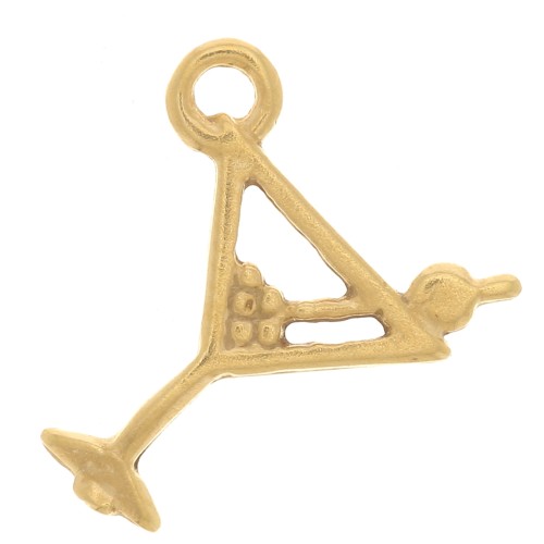Breloque verre à cocktail 10x11 mm - Plaqué or 3 microns x1