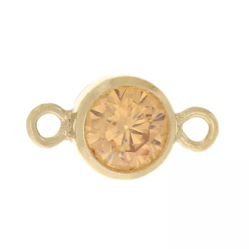 Intercalaire rond 4.5mm oxyde de Zirconium - Champagne - Gold filled (or laminé)