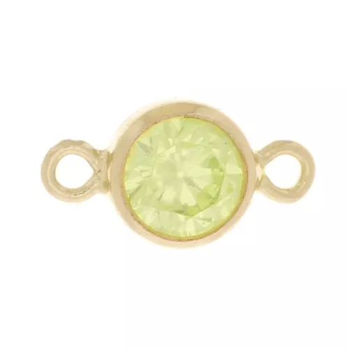 Intercalaire rond 4.5 mm oxyde de Zirconium - Lime - Gold filled (or laminé)