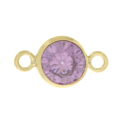 Intercalaire rond 4.5mm oxyde de Zirconium Lt Amethyst - Gold filled (or laminé)
