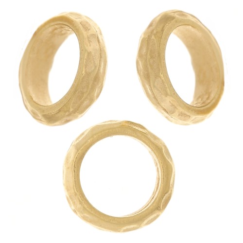 Perle rondelle martelée 7x2 mm - Plaqué Or 3 microns x1