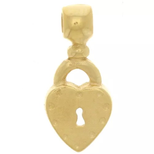 Pendentif cadenas coeur 16x7 mm - Plaqué Or 3 microns x1