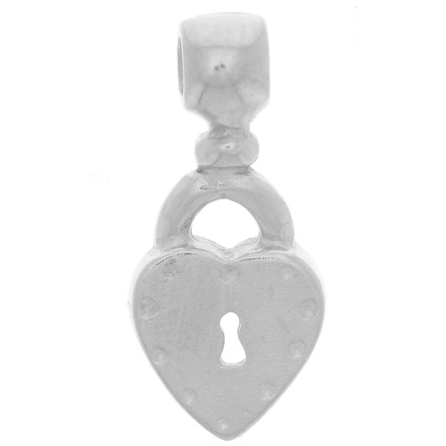 Pendentif cadenas coeur 16x7 mm - Argent 925 x1