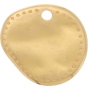 Breloque ronde  irregulière 14x13 mm - Doré à l'or fin x1|raw }}