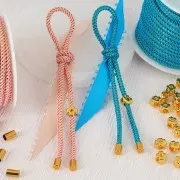 Embouts tube de finition pour cordon 3 mm - Acier inoxydable 304 Doré x4